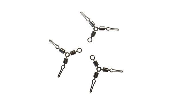 Wholesale O-shape three way swivels with double side line clips